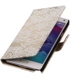 Lace Wit Hoesje voor Samsung Galaxy Note 4 Book/Wallet Case/Cover