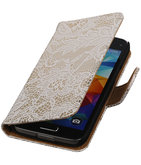 Lace Wit Hoesje voor Samsung Galaxy S5 Mini Book/Wallet Case