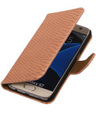Roze Slang Booktype Hoesje voor Samsung Galaxy S7 Wallet Cover