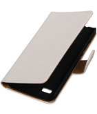 Wit Effen Booktype Hoesje voor Huawei Y560 / Y5 Wallet Cover