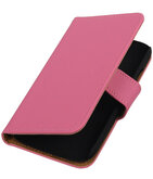 Hoesje voor Motorola Moto E (2nd gen) Effen Booktype Wallet Roze