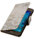 Hoesje voor Samsung Galaxy On5 - J5 Prime Lace Wit Booktype Wallet