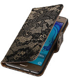 Hoesje voor Samsung Galaxy On5 - J5 Prime Lace Zwart Booktype Wallet