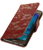 Hoesje voor Samsung Galaxy On5 -J5 Prime  Lace Rood Booktype Wallet