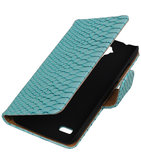 Turquoise Slang Booktype Hoesje voor HTC One mini 2 / M8 Mini Wallet Cover