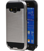 Zilver Bestcases Tough Armor TPU Back Cover Hoesje voor Samsung Galaxy Core Prime