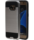 Zilver BestCases Tough Armor TPU back cover voor Hoesje voor Samsung Galaxy S7