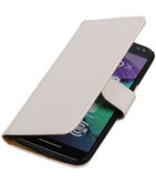 Wit Effen booktype cover voor Hoesje voor Motorola Moto X Style