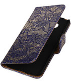 Blauw Lace booktype cover voor Hoesje voor LG G5