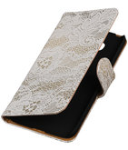 Wit Lace booktype cover voor Hoesje voor LG G5