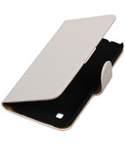 Wit Krokodil booktype cover voor Hoesje voor LG K7