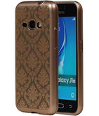 Goud Brocant TPU back case cover voor Hoesje voor Samsung Galaxy J1 (2016)