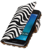 Zebra booktype cover voor Hoesje voor Samsung Galaxy J1 Nxt / J1 Mini