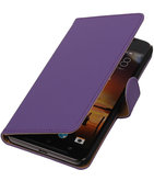 Paars Effen booktype cover voor Hoesje voor HTC One X9