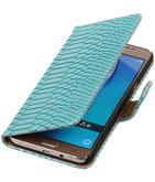 Turquoise Slang booktype cover voor Hoesje voor Samsung Galaxy J5 2016
