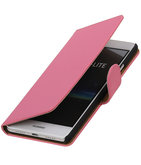 Roze Effen booktype cover voor Hoesje voor Huawei P9 Lite