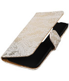 Hoesje voor Motorola Moto G (3rd gen) - Lace/Kant Wit Bookstyle