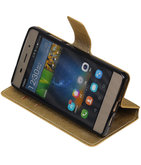Goud Hoesje voor Huawei P8 Lite TPU wallet case booktype HM Book