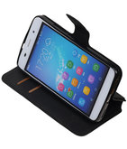 Zwart Hoesje voor Huawei Honor Y6 / 4A TPU wallet case booktype HM Book