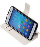 Wit Hoesje voor Huawei Honor Y6 / 4A TPU wallet case booktype HM Book