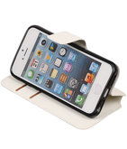 Wit Hoesje voor Apple iPhone 6 / 6s TPU wallet case booktype HM Book