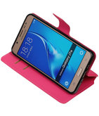 Roze Hoesje voor Samsung Galaxy J7 2016 TPU wallet case booktype HM Book