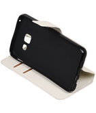 Wit Hoesje voor Samsung Galaxy A3 2016 TPU wallet case booktype HM Book