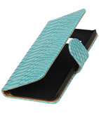Turquoise Slang booktype wallet cover voor Hoesje voor LG K4