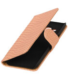 Roze Slang booktype wallet cover voor Hoesje voor LG K4