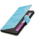 Turquoise Mini Slang booktype cover voor Hoesje voor Sony Xperia X Performance