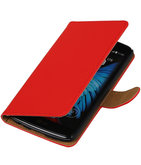 Rood Effen booktype wallet cover voor Hoesje voor LG K8