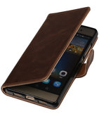 Mocca Pull-Up PU booktype wallet cover voor Hoesje voor Huawei P9 Lite