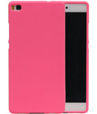 Roze Zand TPU back case cover voor Hoesje voor Huawei P8