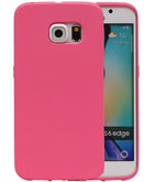 Roze Zand TPU back case cover voor Hoesje voor Samsung Galaxy S6 Edge