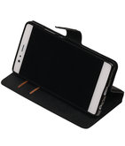 Zwart Hoesje voor Huawei P9 TPU wallet case booktype HM Book