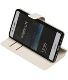Wit Hoesje voor Huawei P9 Lite TPU wallet case booktype HM Book
