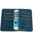 Universele Blauw Pull-up Medium Pu portemonnee wallet
