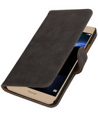Grijs Hout booktype wallet cover voor Hoesje voor Huawei Honor V8