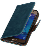Blauw Pull-Up PU booktype wallet cover voor Hoesje voor Samsung Galaxy J7 2016