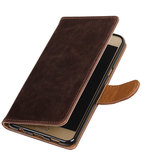 Mocca Pull-Up PU booktype wallet voor Hoesje voor Samsung Galaxy C5