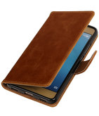 Bruin Pull-Up PU booktype wallet voor Hoesje voor Huawei Honor 5c