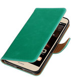 Groen Pull-Up PU booktype wallet voor Hoesje voor Huawei Y5 II