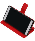 Rood Hoesje voor Huawei P8 TPU wallet case booktype HM Book