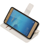 Wit Hoesje voor Huawei Honor 5c TPU wallet case booktype HM Book