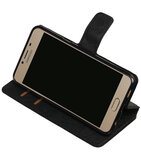 Zwart Hoesje voor Samsung Galaxy C5 TPU wallet case booktype HM Book