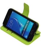 Groen Hoesje voor Samsung Galaxy J1 2016 TPU wallet case booktype HM Book