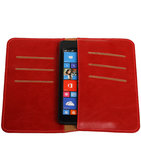 Rood Pull-up Medium Pu portemonnee wallet voor Sony