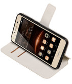 Wit Hoesje voor Huawei Y5 II TPU wallet case booktype HM Book