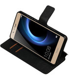 Zwart Hoesje voor Huawei Honor V8 TPU wallet case booktype HM Book