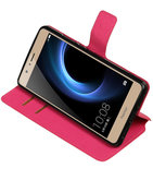 Roze Hoesje voor Huawei Honor V8 TPU wallet case booktype HM Book